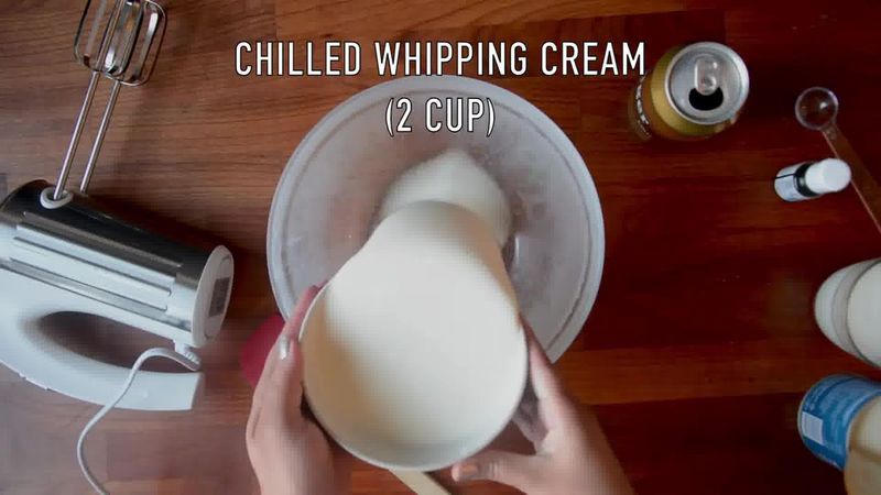 Image of the recipe cooking step-2-2 for Indian Butterscotch Ice Cream Recipe - No Churn - Eggless
