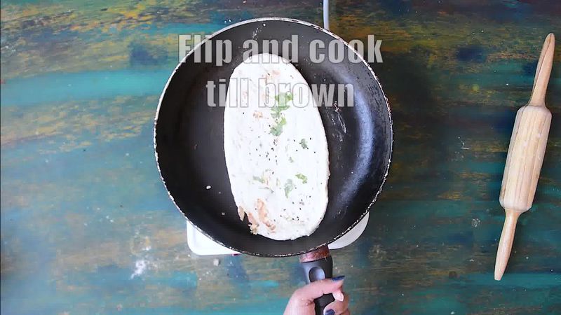 Image of the recipe cooking step-4-10 for Paneer Stuffed Naan Recipe