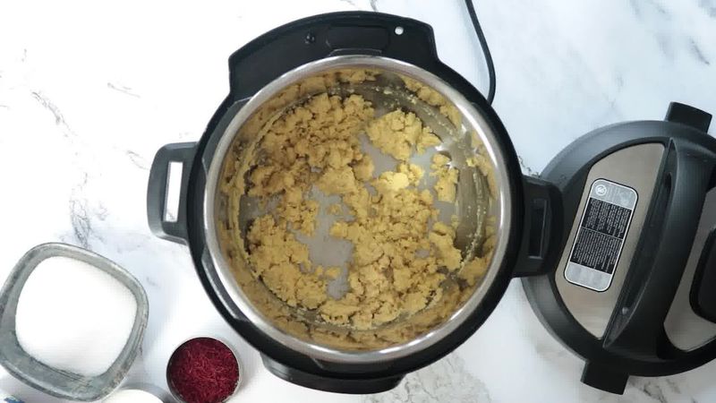 Image of the recipe cooking step-1-4 for Instant Badam Halwa - Almond Halwa (Instant Pot + Pan)
