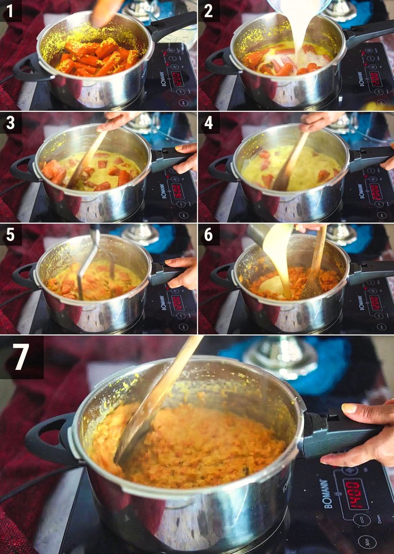 Image of the recipe cooking step-3-1 for Instant Gajar Halwa