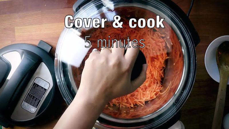 Image of the recipe cooking step-1-8 for Instant Pot Gajar Halwa - Carrot Halwa Recipe