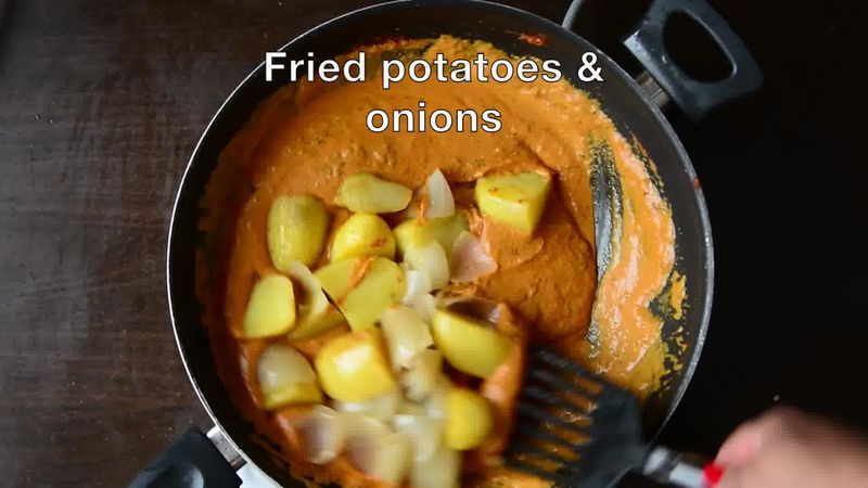 Image of the recipe cooking step-1-18 for Jaipuri Aloo Pyaaz Ki Sabzi – Potato Onion Curry