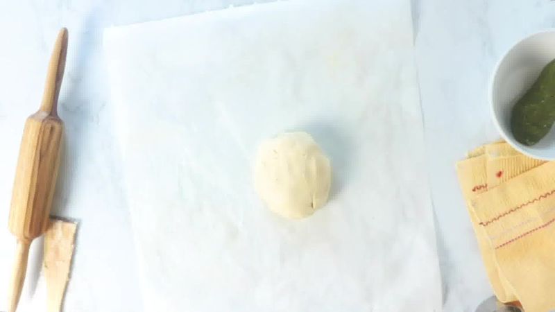 Image of the recipe cooking step-5-7 for Kaju Pista Roll Recipe - Cashew Pistachio Fudge
