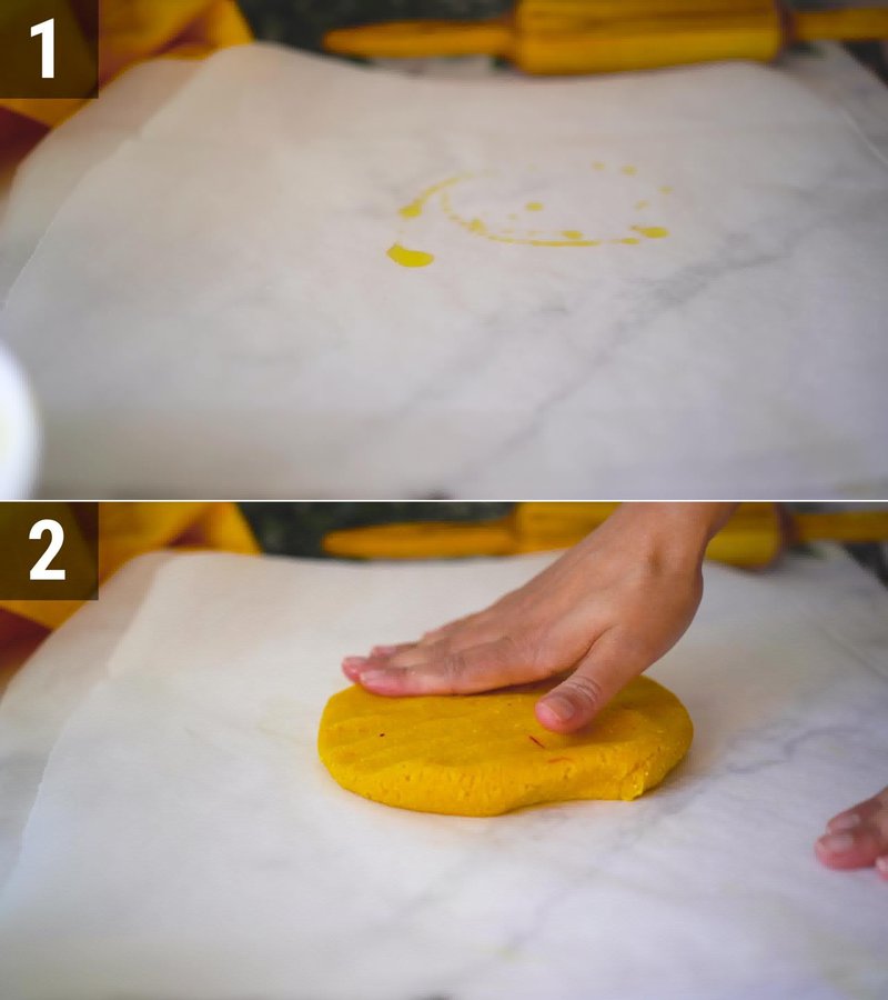 Image of the recipe cooking step-1-6 for Kesar Kaju Katli