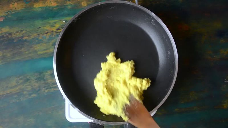 Image of the recipe cooking step-1-4 for Kesar Mawa Peda - Indian Milk Fudge - Instant Khoya Peda