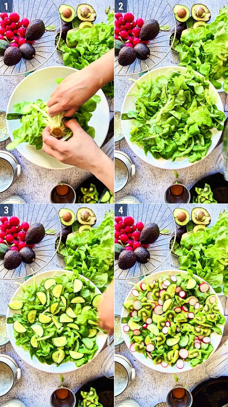 Image of the recipe cooking step-2-1 for Kiwi Chickpea Feta Salad
