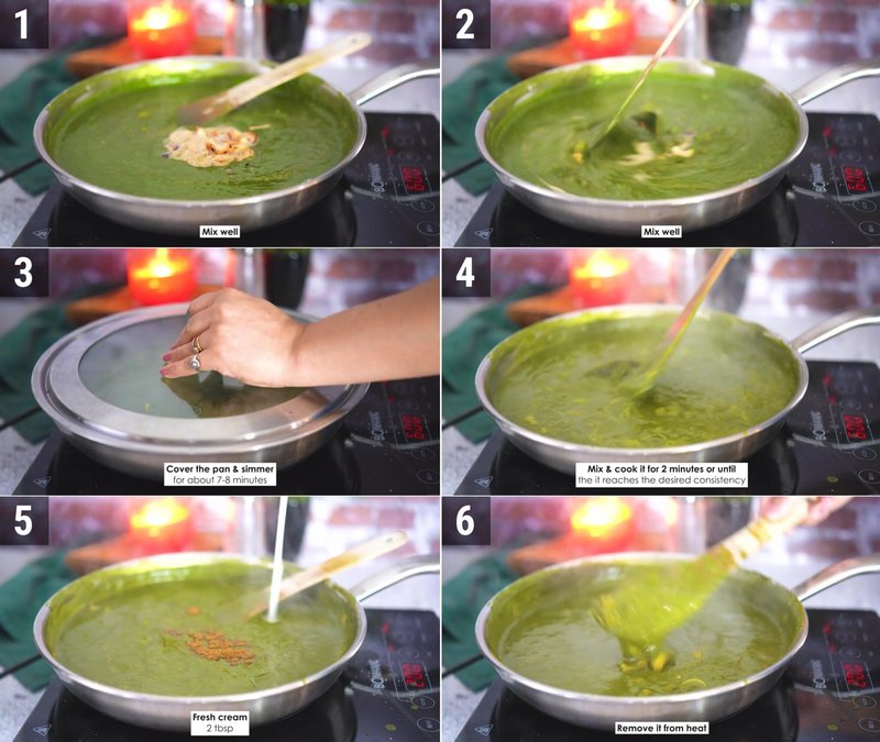 Image of the recipe cooking step-4-3 for Lasooni Palak