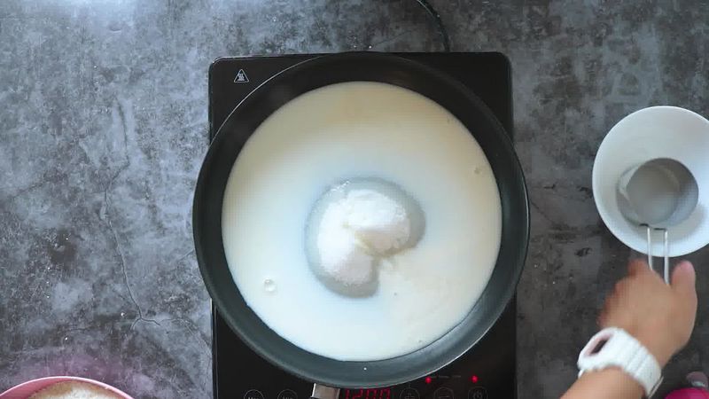 Image of the recipe cooking step-1-3 for Layered Coconut Burfi