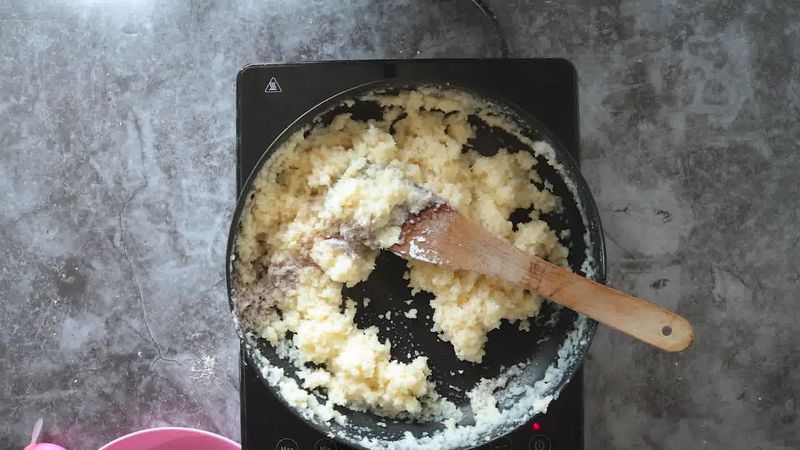 Image of the recipe cooking step-1-9 for Layered Coconut Burfi