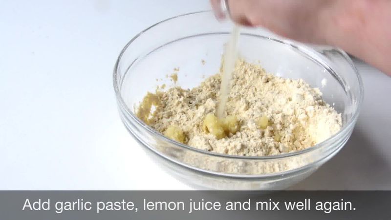 Image of the recipe cooking step-1-3 for Lehsuni Sev - Garlicky Gram Flour Noodles