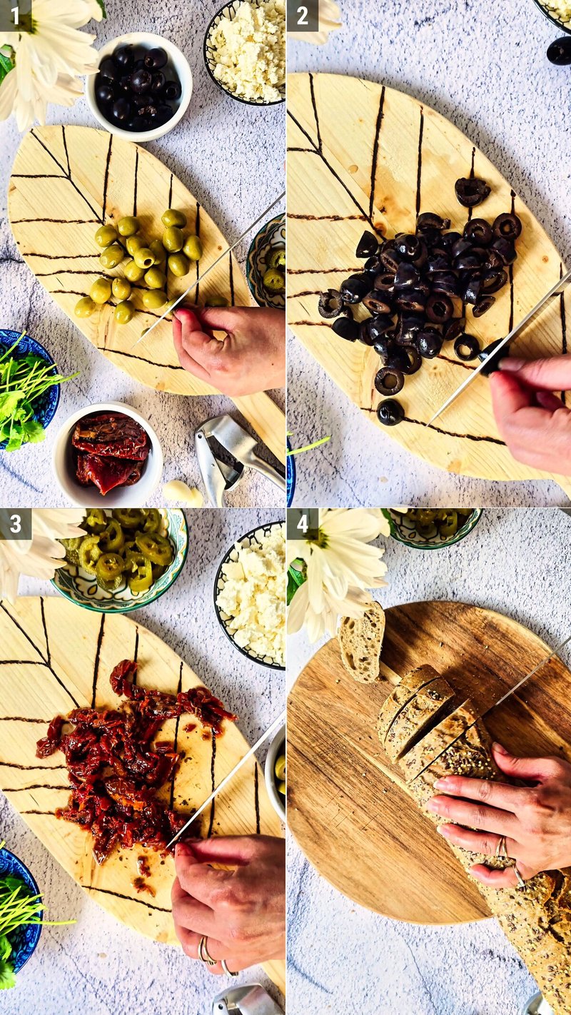 Image of the recipe cooking step-1-1 for Loaded Olive Oil Bread Dip