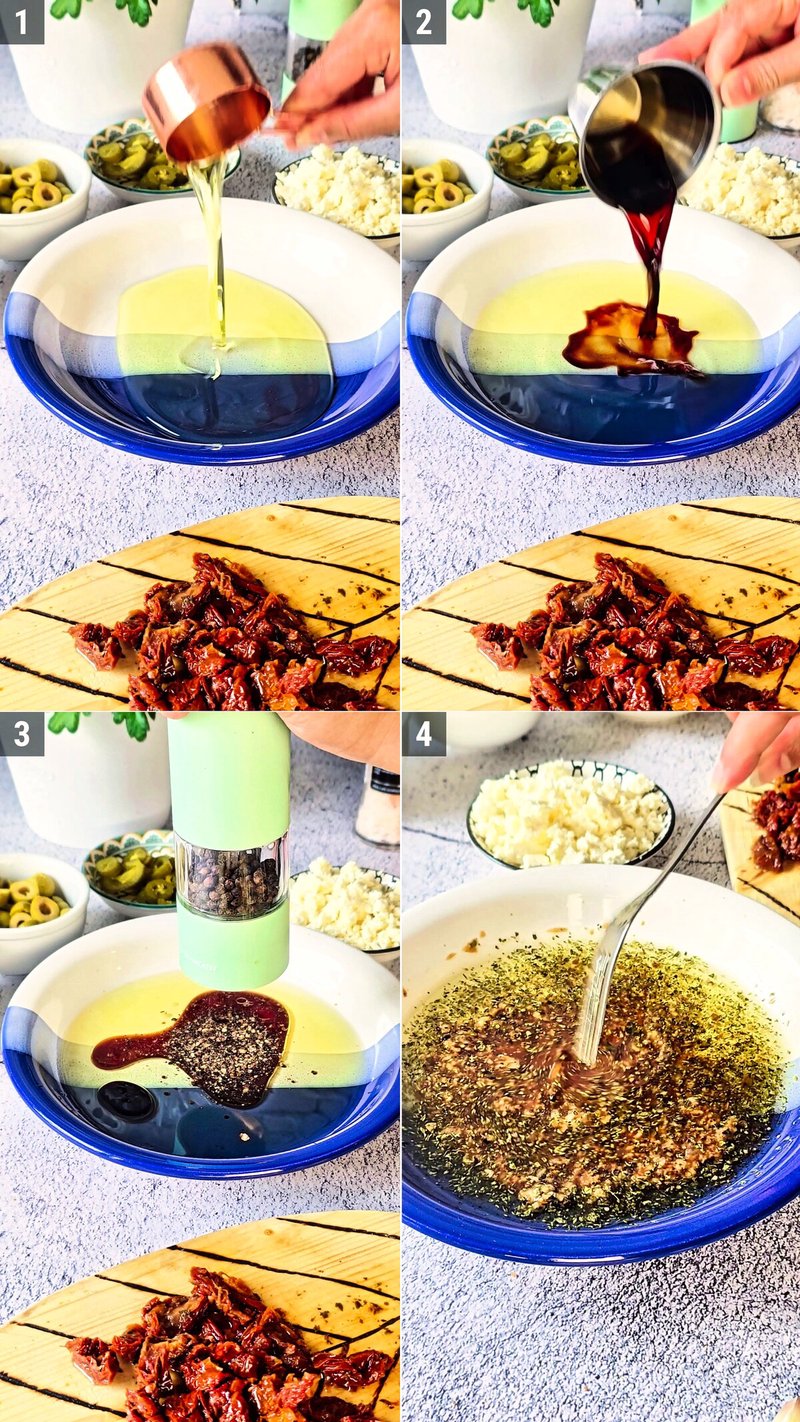 Image of the recipe cooking step-1-3 for Loaded Olive Oil Bread Dip