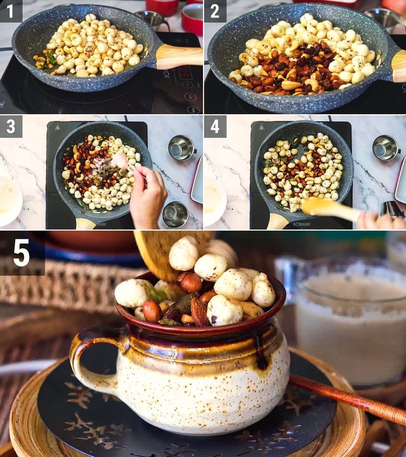Image of the recipe cooking step-1-5 for Makhana Namkeen