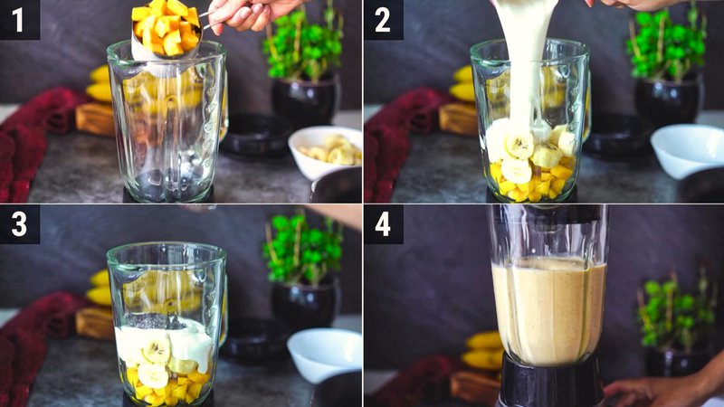 Image of the recipe cooking step-1-1 for Mango Banana Smoothie