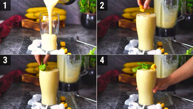 Image of the recipe cooking step-1-2 for Mango Banana Smoothie