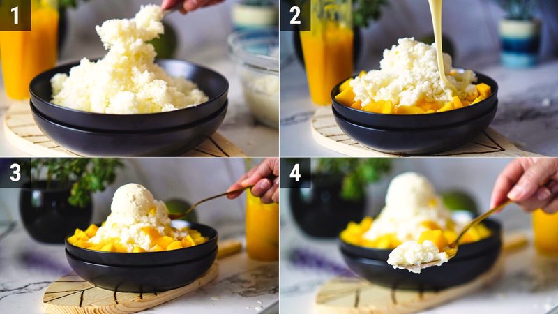 Image of the recipe cooking step-4-1 for Mango Bingsu