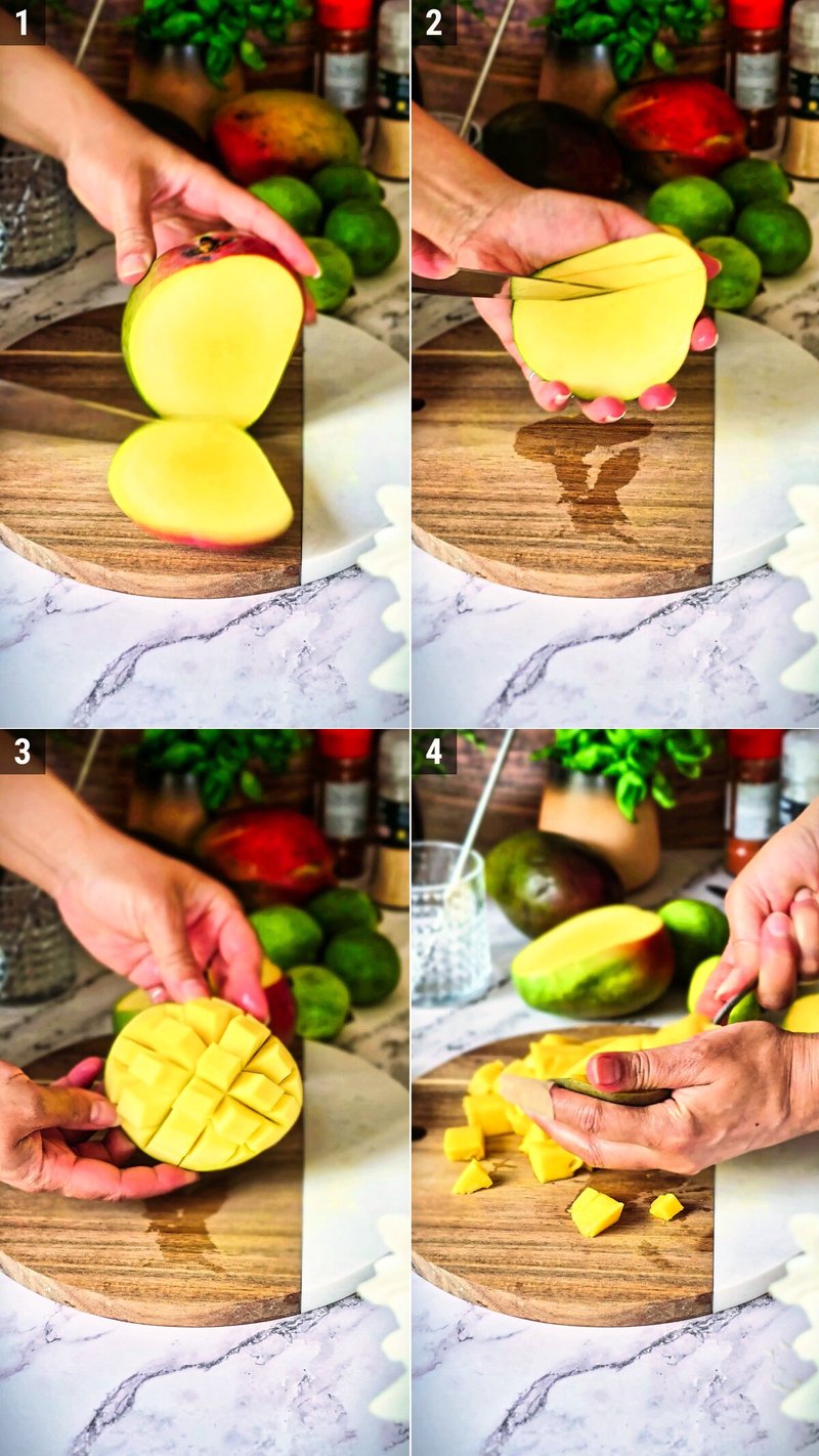Image of the recipe cooking step-1-1 for Mango Chili Lime Spritz