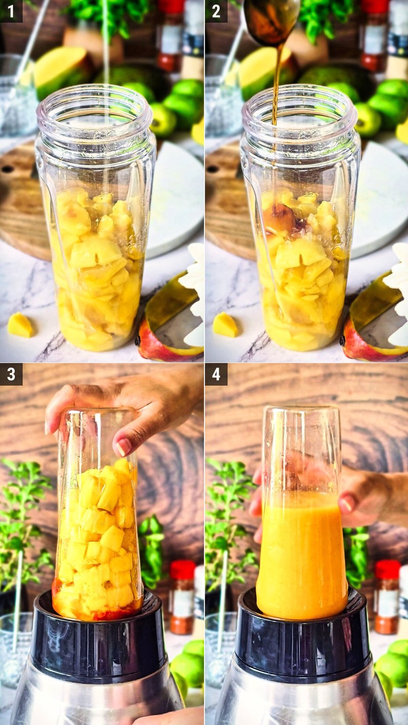 Image of the recipe cooking step-1-2 for Mango Chili Lime Spritz