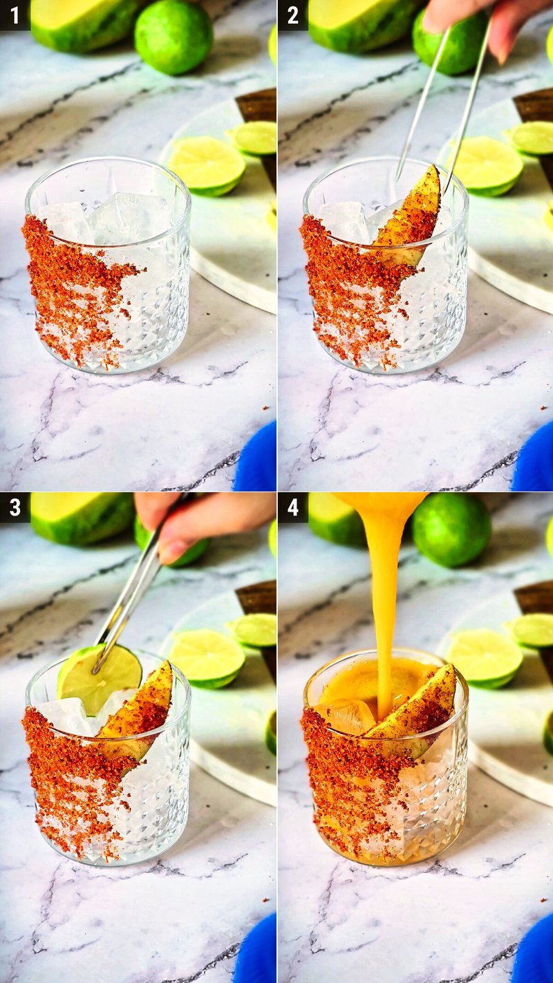 Image of the recipe cooking step-4-1 for Mango Chili Lime Spritz