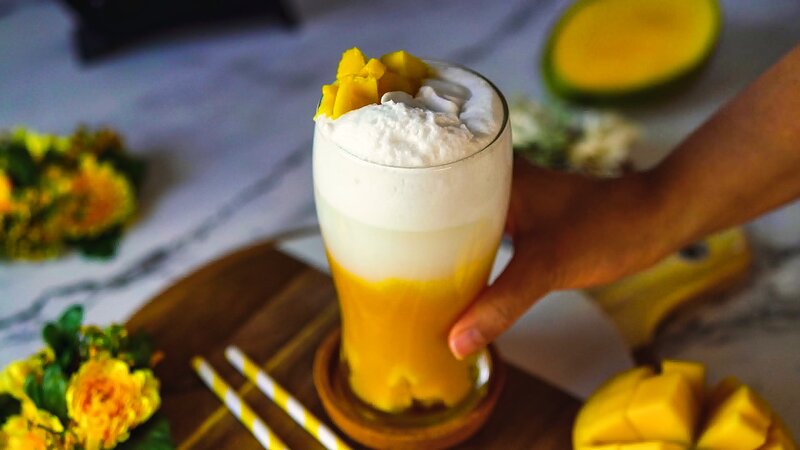 Image of the recipe cooking step-1-10 for Mango Coconut Latte