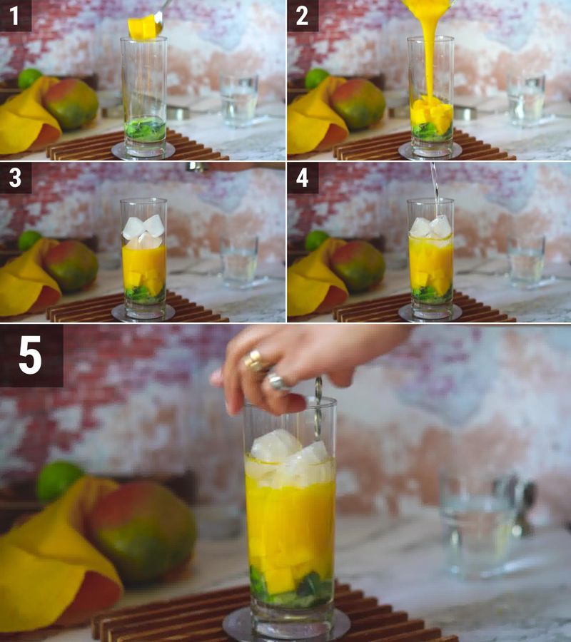 Image of the recipe cooking step-1-3 for Mango Mojito