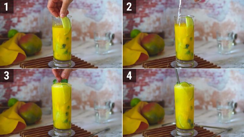 Image of the recipe cooking step-1-4 for Mango Mojito
