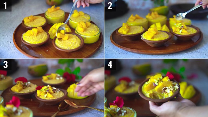 Image of the recipe cooking step-1-8 for Mango Phirni