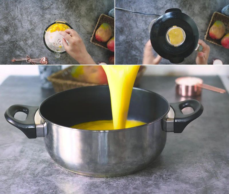 Image of the recipe cooking step-1-2 for Mango Pudding