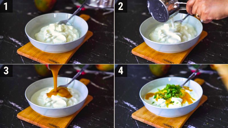 Image of the recipe cooking step-1-1 for Mango Raita