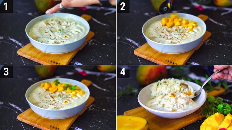 Image of the recipe cooking step-1-3 for Mango Raita