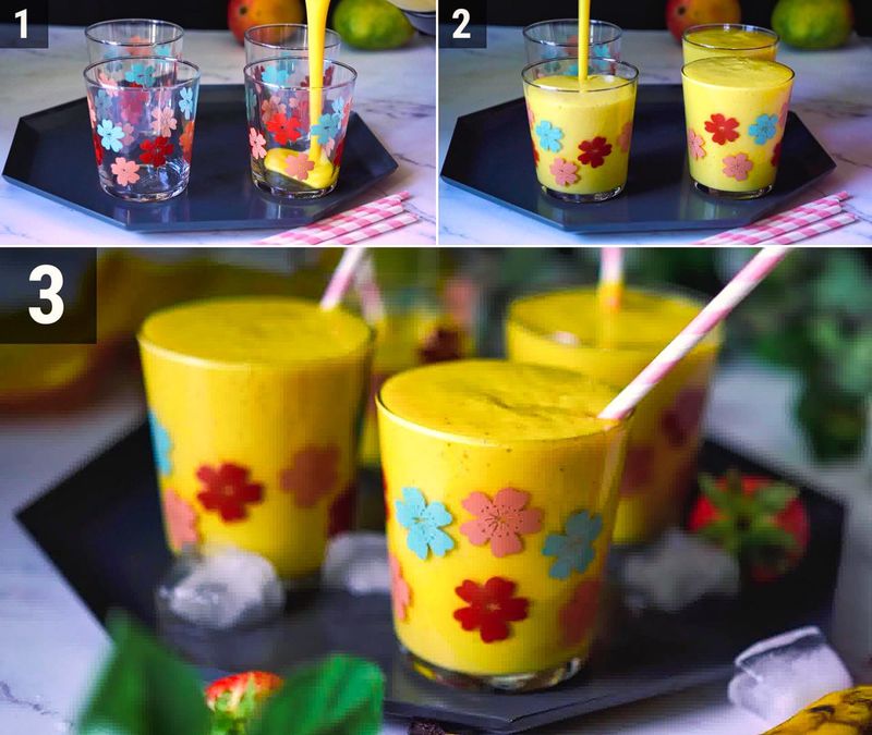 Image of the recipe cooking step-1-4 for Mango Smoothie