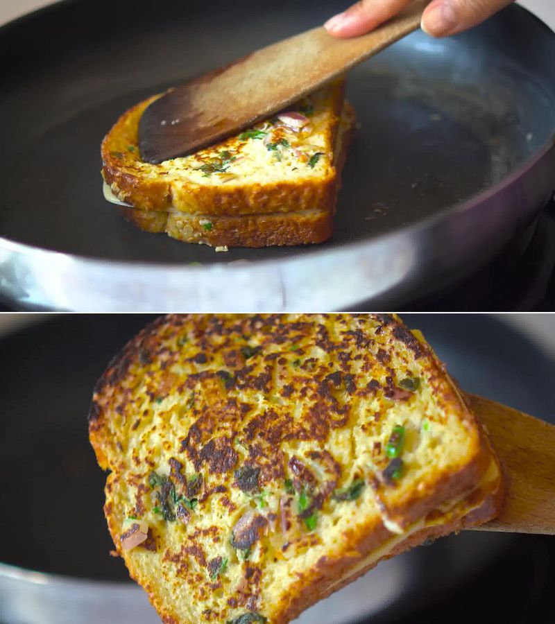 Image of the recipe cooking step-3-4 for Masala French Toast Recipe