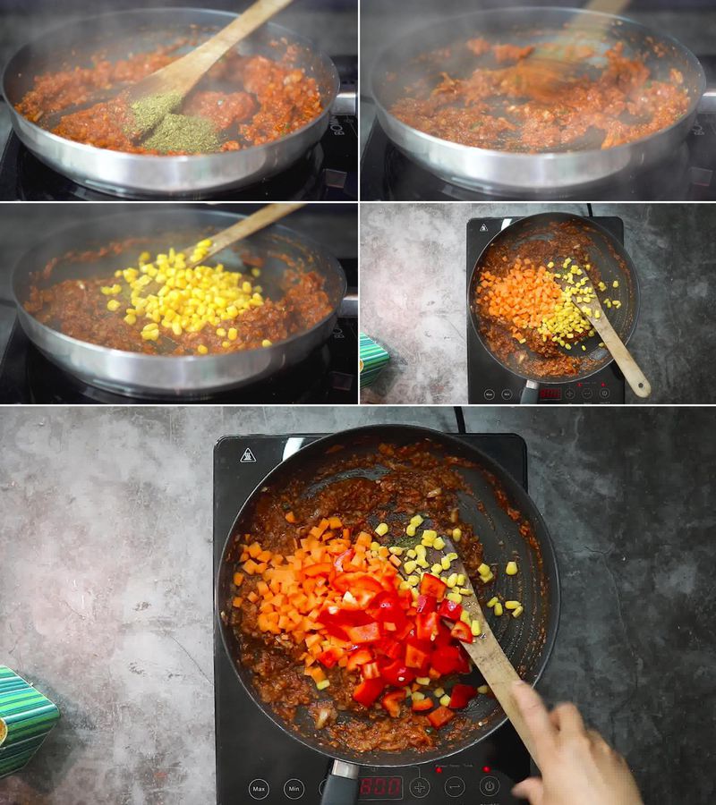 Image of the recipe cooking step-2-5 for Masala Pasta Recipe | Indian Style Pasta
