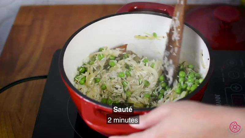 Image of the recipe cooking step-3-8 for Matar Pulao (Pan, Pressure Cooker, and Instant Pot Recipe)