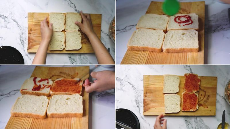 Image of the recipe cooking step-3-1 for Mayonnaise Sandwich (Cold + Grilled)