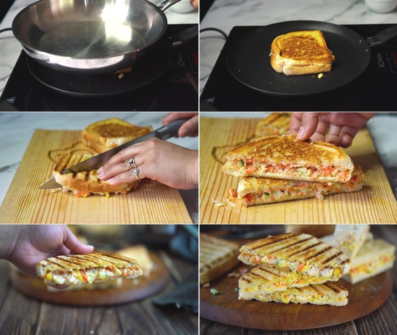 Image of the recipe cooking step-3-6 for Mayonnaise Sandwich (Cold + Grilled)