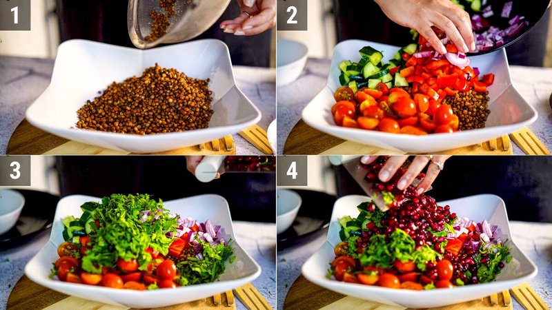 Image of the recipe cooking step-3-1 for Mediterranean Lentil Salad