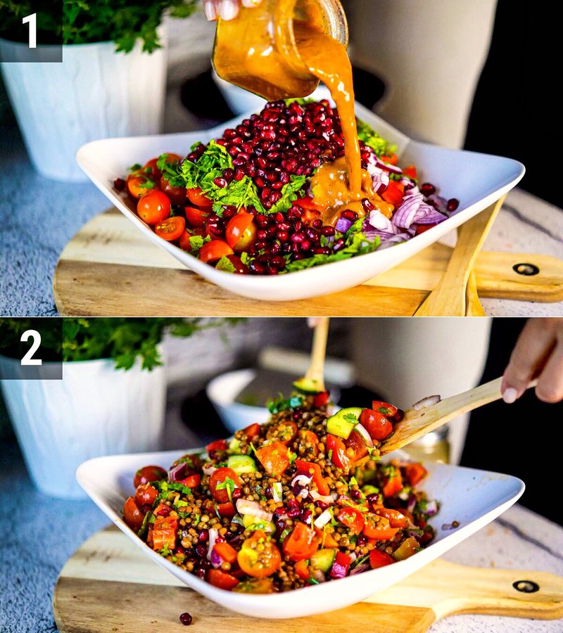 Image of the recipe cooking step-3-2 for Mediterranean Lentil Salad