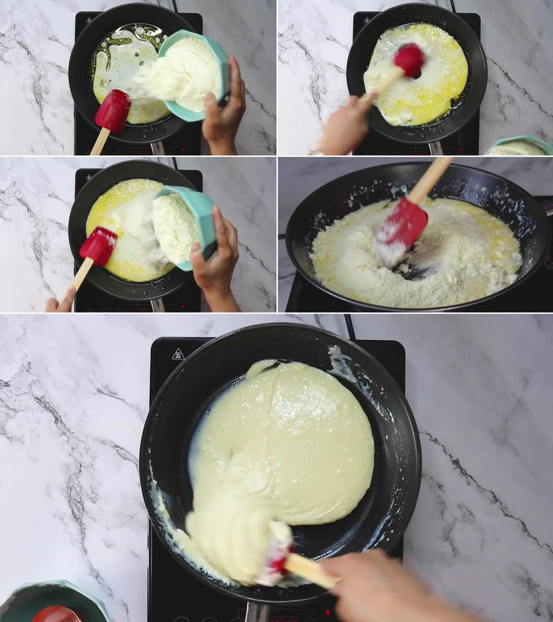 Image of the recipe cooking step-1-3 for Milk Powder Burfi