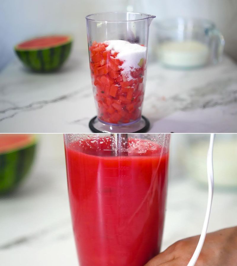 Image of the recipe cooking step-1-3 for Mohabbat Ka Sharbat - Watermelon Rose Drink