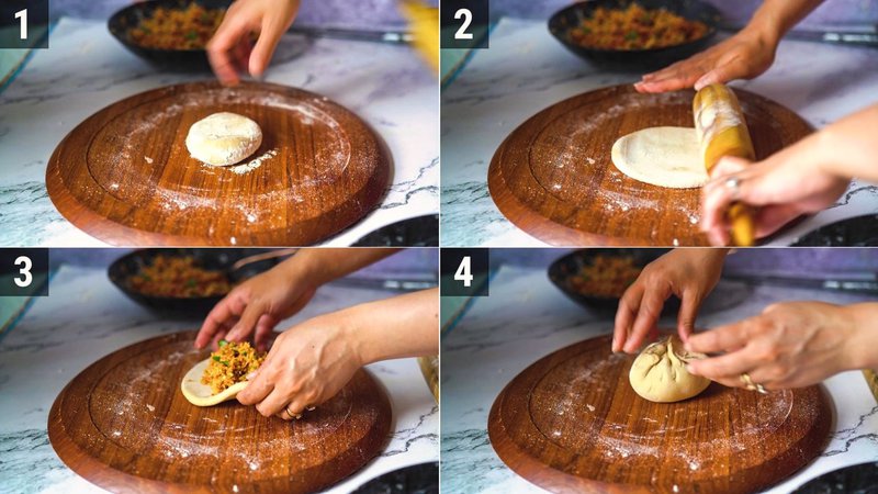 Image of the recipe cooking step-3-2 for Mooli Paratha