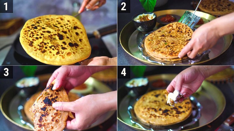 Image of the recipe cooking step-5-1 for Mooli Paratha