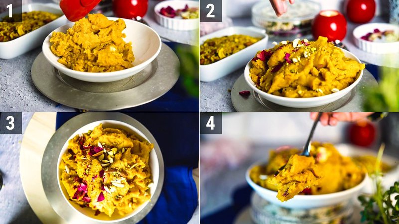 Image of the recipe cooking step-4-2 for Moong Dal Halwa