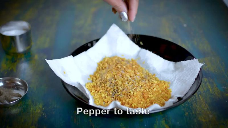 Image of the recipe cooking step-2-5 for Moong Dal Namkeen - Salted Crunchy Fried Moong Dal Snack