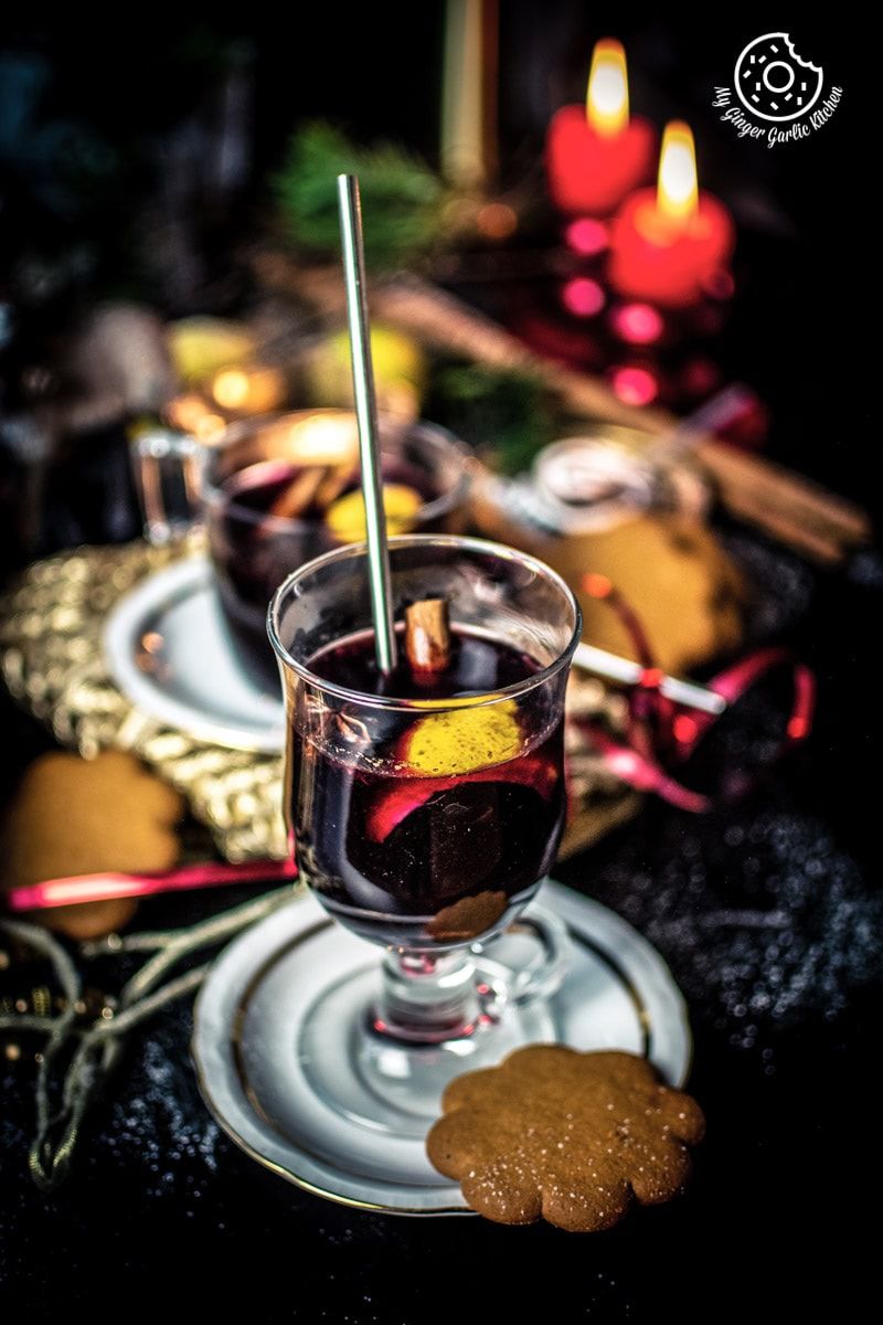 mulled wine in a glasses