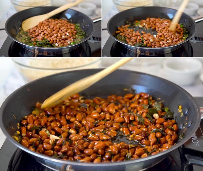 Image of the recipe cooking step-1-4 for Murmura Chivda Recipe (Spicy Puffed Rice)