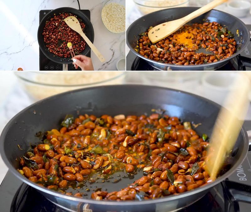 Image of the recipe cooking step-1-5 for Murmura Chivda Recipe (Spicy Puffed Rice)