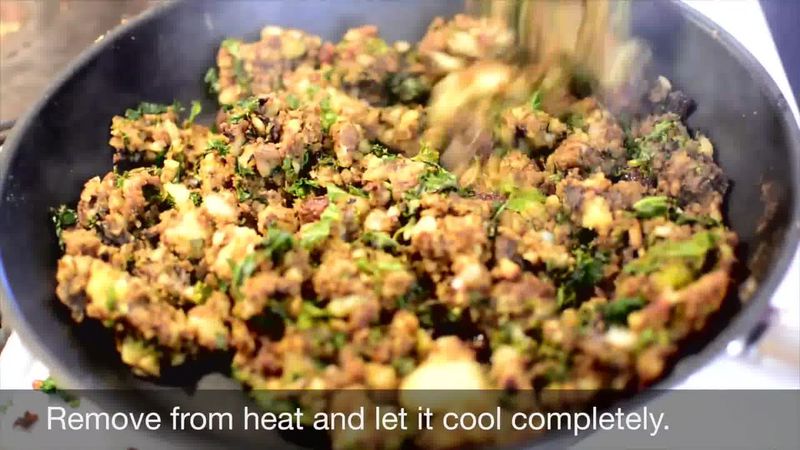 Image of the recipe cooking step-1-10 for Mushroom Kale Stuffed Paratha (Video)