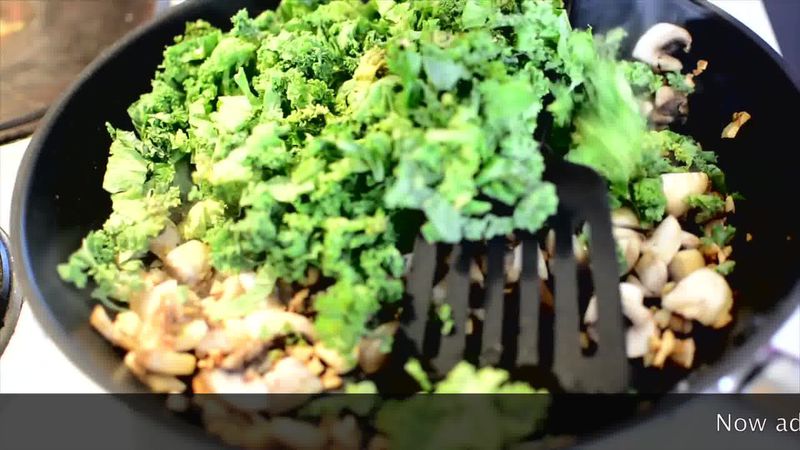 Image of the recipe cooking step-1-3 for Mushroom Kale Stuffed Paratha (Video)