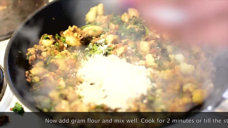 Image of the recipe cooking step-1-8 for Mushroom Kale Stuffed Paratha (Video)
